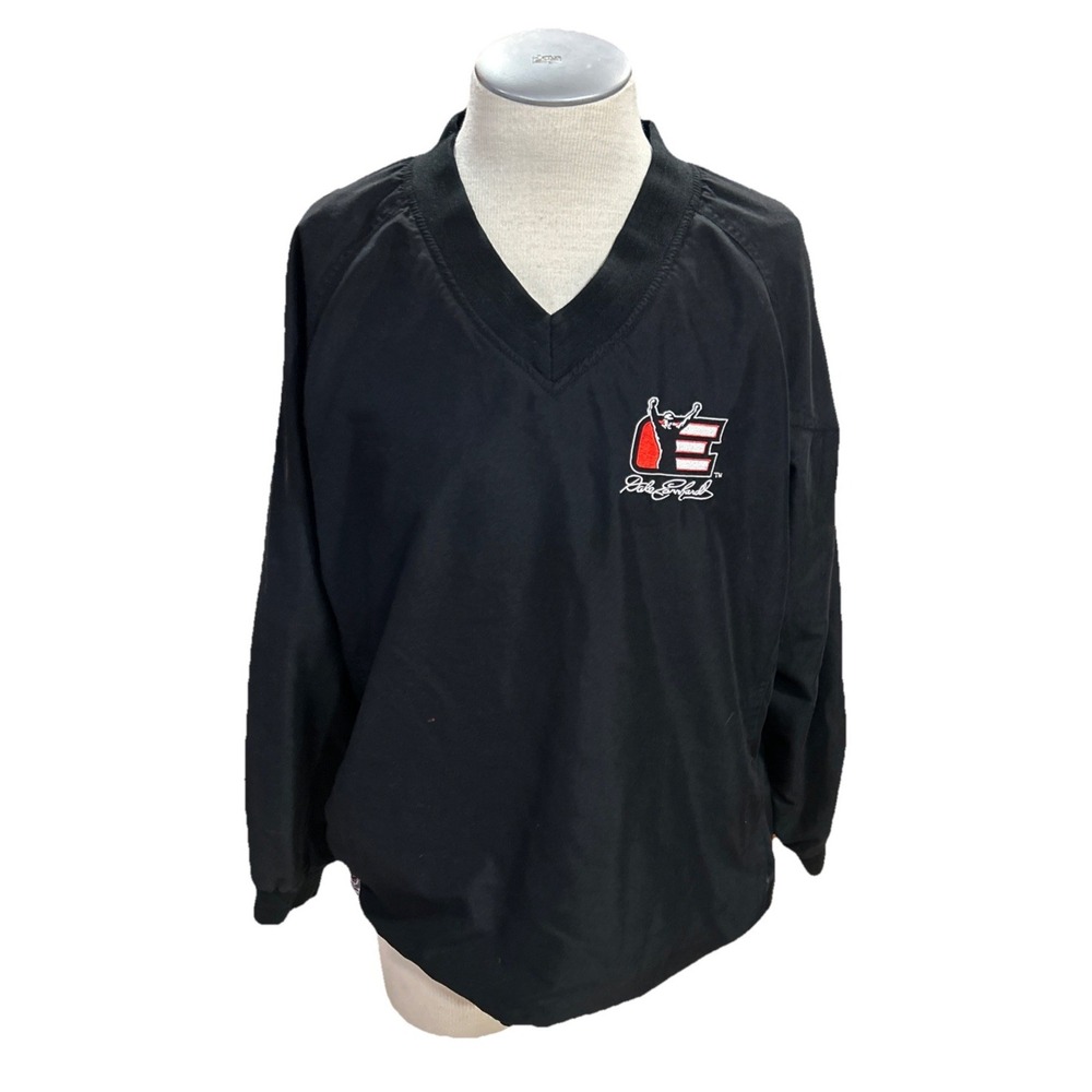 chase authentics Pullover Dale Earnhard M Black Mens Windbreaker Jacket V Neck